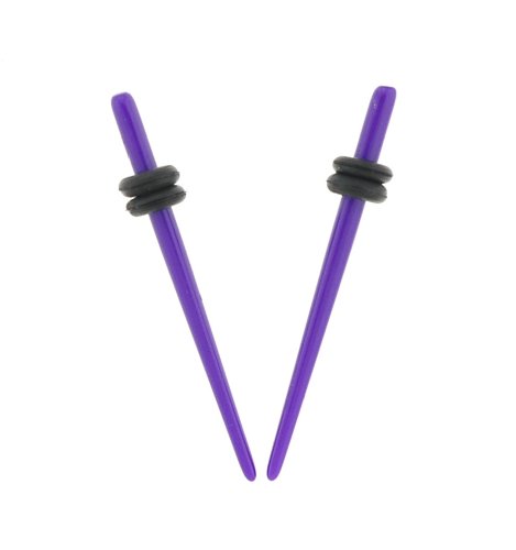 Acrylic Neon Taper - Purple - 14G - Sold as a Pair