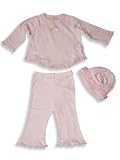 Little Mish Baby - Newborn Baby Girls, Long Sleeved Pant Set, with Matching Cap, Pink
