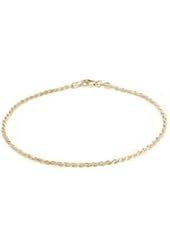 Bling Jewelry 40 Gauge 925 Sterling Silver Gold Plated Rope Anklet Italy