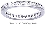 Women's Diamond Eternity Band Channel Set Round Cut - Includes Appraisal / Certificate of Authenticity - ( 1.00 Total Carat Weight | FG-VS Quality | Platinum ) Finger Size -