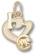 Chicago Cubs "I Heart C Bear" 1/2" Charm/Pendant -14K/10K, Stainless Steel or Gold Plated