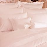 OLIVIA COLLECTIONS Bed Sheet Set 600 Thread Count Solid Sateen 100% Egyptian Cotton Pink (Full)