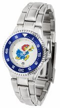 Kansas Jayhawks Competitor Ladies Watch with Steel Band