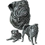 Black Pug Adult T-Shirt