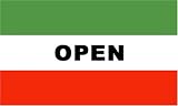 Open rwGreen MESSAGE Flag - 3 foot by 5 foot Polyester (NEW)