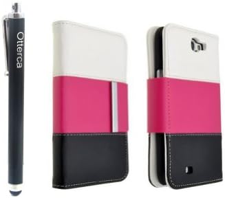 Otterca Three Color Wallet Faux Leather Flip ID Card Case Folio Cover for Samsung Galaxy Note 2 N7100 With Stylus