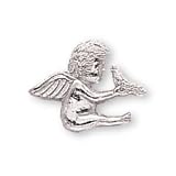 The Perfect 14K White Gold Angel with Holy Spirit Pin - 10X12MM