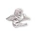 The Perfect 14K White Gold Angel with Holy Spirit Pin - 10X12MM