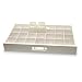 TrippNT 50712 White PVC Plastic Bottle Rack with Adjustable Dividers, 20" Width x 11" Height x 3" Depth, 28 Bottle