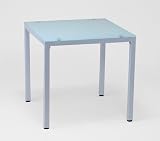 10mm厚 強化ガラスダイニングテーブル 75X75cm ホワイト(白) 2人用