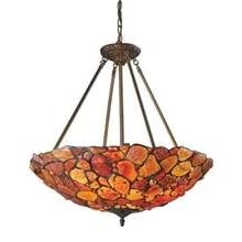 Landmark Lighting - 70006-4: Carenlian 4-Light Pendant in Tiffany Bronze by Landmark