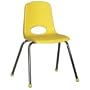 18" School Stack Chair With Chrome Legs Color: Yellow, Glide: Ball Glide