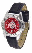 Ohio State Buckeyes Sport AnoChrome Ladies Watch with Leather Band
