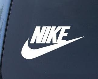Nike Swoosh Logo Vinyl Sticker Decal-White-12 Inch