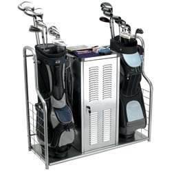 J.G. Hickory Brushed Nickel Steel Rack with Locking Door
