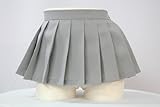 超ミニ！20ｃｍ丈プリーツスカート　グレーM