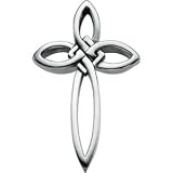 14k White Gold Cross Pendant with an 18" Rope Chain with a Gift Box