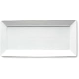 Tag Whiteware Porcelain Ceramic Rectangular Serving Platter, Small, 14.125-Inch Long, White