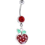 Ruby Red Gem Red Apple Dangle Belly Ring
