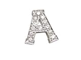 Diamond Block Initial Letter A Pendant, 18k Gold