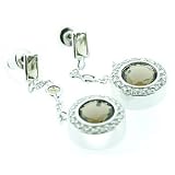 Image of Brown Smokey Cubic Zirconia Dangling Earrings