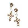 JEWELS D&G ROMANTIC EARRINGS W/CROSSES GOLD AGED DJ0249