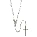 Clear Beaded Chain Link Rosary with Our Lady of the Miraculous Centerpiece - 24'' Necklace Part, 17'' Overall Length - Clasp to Wear as Necklace