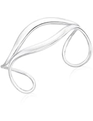 Double Open Wave Bracelet in Silver