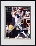 Jay Novacek Catching Ball Double Matted 8 X 10 Photograph in Black Anodized Aluminum Frame