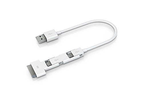 Innergie Magic Cable Trio 3-In-1 Micro USB/Mini USB/Apple 30-Pin iPod/iPhone Connectors 7.8- Inch (TACC-FMD70GR AP2)