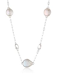 Honora "Cloud" White Freshwater Cultured Pearl and Crystal Necklace, 36"
