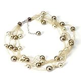Ice Pearl Ribbon Necklace