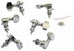 MUSEUNLIMITED Silver 3L+3R Chrome Semiclosed Guitar String Tuner Tuning Pegs Machine Heads for Acoustic Electric Guitar, Guitar Accessories