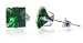 Enchanting .925 Sterling Silver Princess Cut Cubic Zirconia Emerald 7 MM Stud Post Earrings