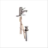 Tools & Hardware : Chicago Faucets 2201-4WHCP Single Control Deck Mounted Lavatory Faucet,White/ Polished Chrome