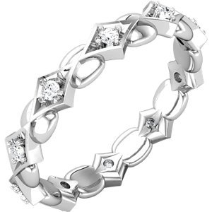 Genuine IceCarats Designer Jewelry Gift Platinum Wedding Band Ring Ring. Size 07.00 1/5 Ct Tw Sculptural Eternity Band 1/5Ctw Sculptural Eternity Bnd In Platinum Size 7