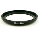 Edler und hochwertiger Adapterring StepDown-Ring 67mm auf 58mm aus gefr&auml;stem Aluminium f&uuml;r Digitalkameras und/oder Camcorder. Filteradapter 67mm auf 58mm Adapterring M67-M58 67-58