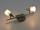 FK Automotive 2-flutiger Deckenstrahler aus gebürstetem Nickel, silber / weiß ABLAI0141-2
