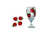 ArtisanStreet's 8-piece Hand Painted Set of 4 Water Glasses with Matching Coasters. Apple Design.