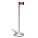 Lavi 40-40701 Beltrac Contempo Stainless Retractable Portable Post with 7' Red Belt, 12-1/2" Diameter x 40" Height, Satin