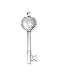Sterling Silver & Diamond15mm Love Heart Key Locket