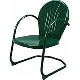 Retro Metal Tulip Lawn Chair, Hunter Green