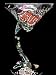 Fantasy Fish Design - Hand Painted - Sexy Martini - 7 oz. (curved stem)