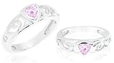 Trillion Cut Pink Cz Toe/Pinky Ring Sterling Silver