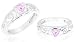 Trillion Cut Pink Cz Toe/Pinky Ring Sterling Silver