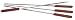 Outset QB50 Rosewood and Stainless Steel Skewers; Set of 4