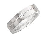 Ladies 6mm Diamond Wedding Band in 14K White Gold