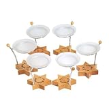 Passover Jewish Holiday Seder Night Wood Base & Frosted Glass Star Plate