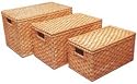 Lidded Wicker Storage Box - Small