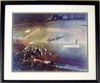 Hank Aaron autographed 16x20 photo (Atlanta Braves Home Run #715 multi exposure) framed & matted